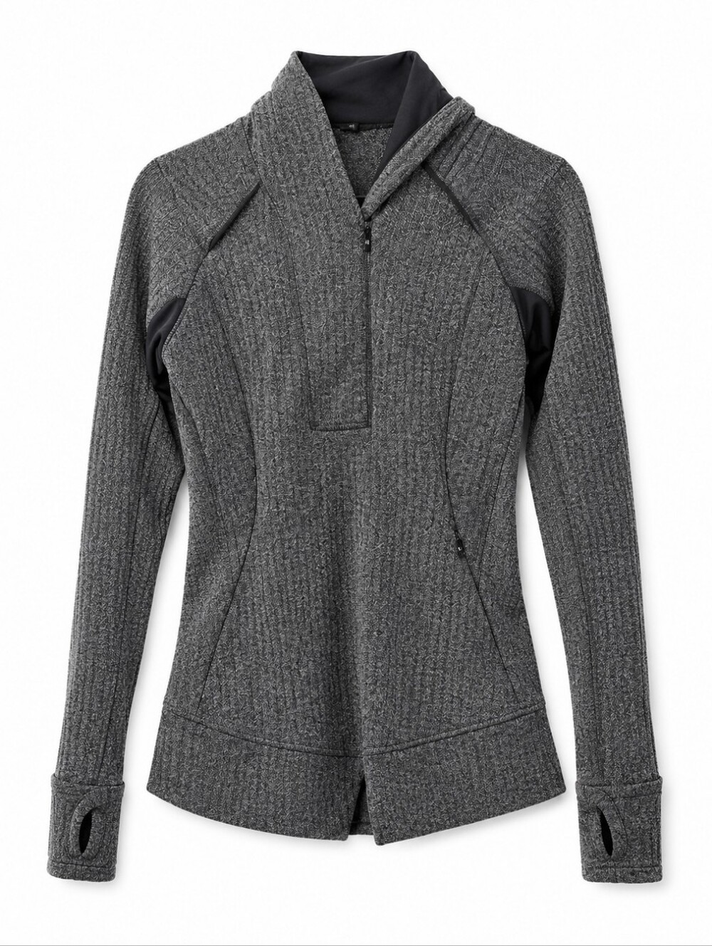Lululemon Think Fast Pullover Herringbone Black Sz 4